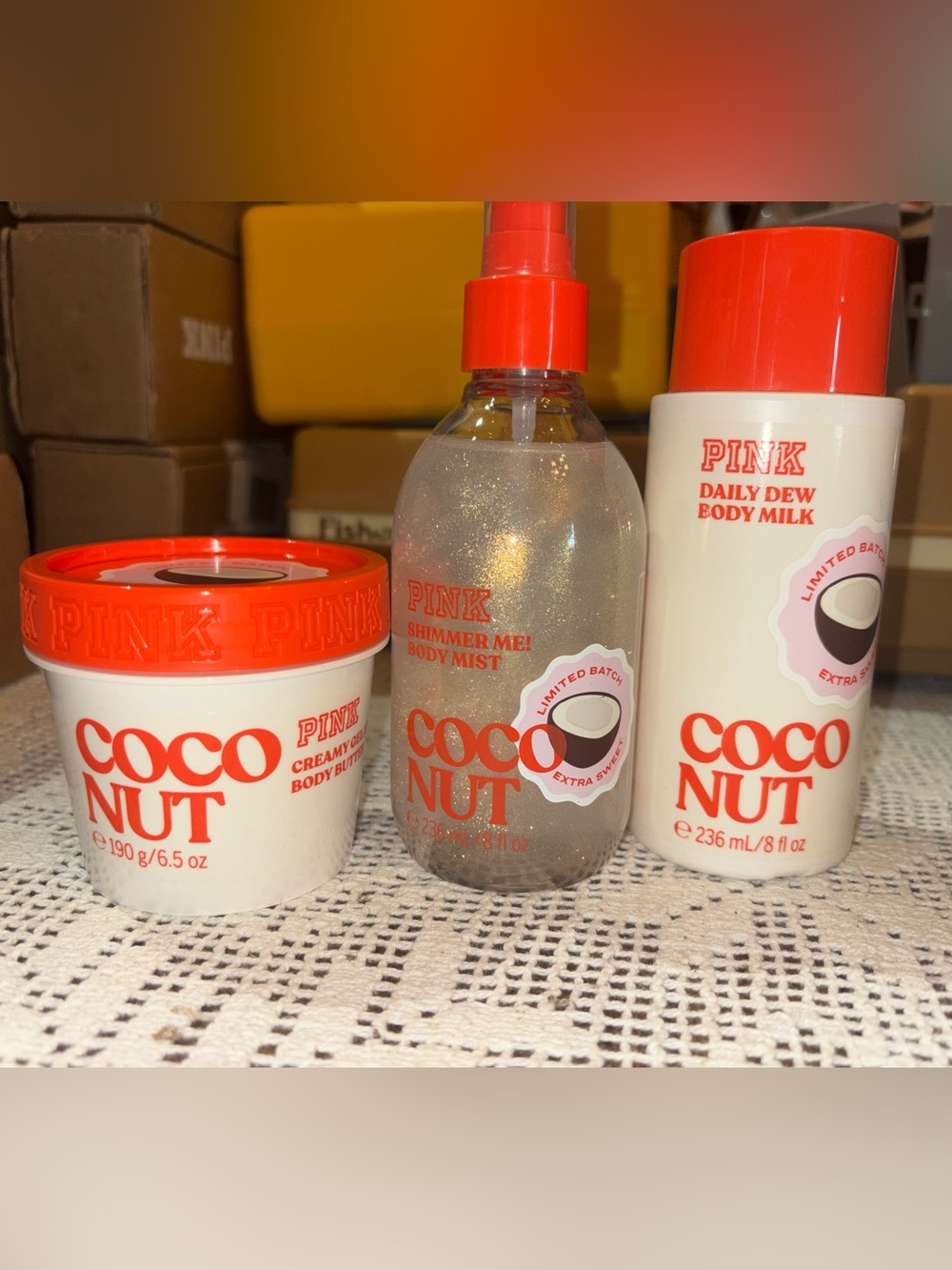 (Inventory 64) PINK Victoria's Secret Coconut Set